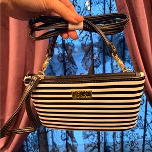 Betsey Johnson Striped Black and White Crossbody Bag